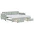 Sofá cama nido con cajones terciopelo gris claro 90x200