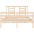 Estructura de cama con cabecero madera maciza 120x200