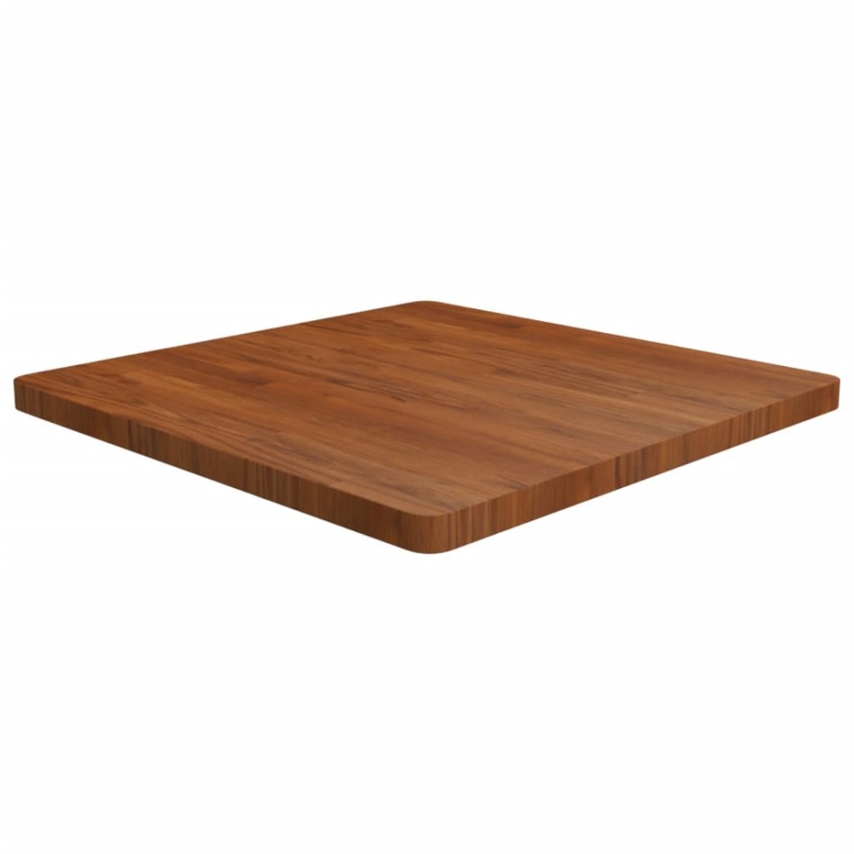 Tablero de mesa cuadrada madera roble marrón oscuro 80x80x4