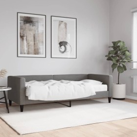 Sofá cama con colchón tela gris oscuro 80x200