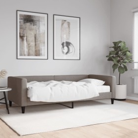 Sofá cama con colchón tela gris taupe 90x200