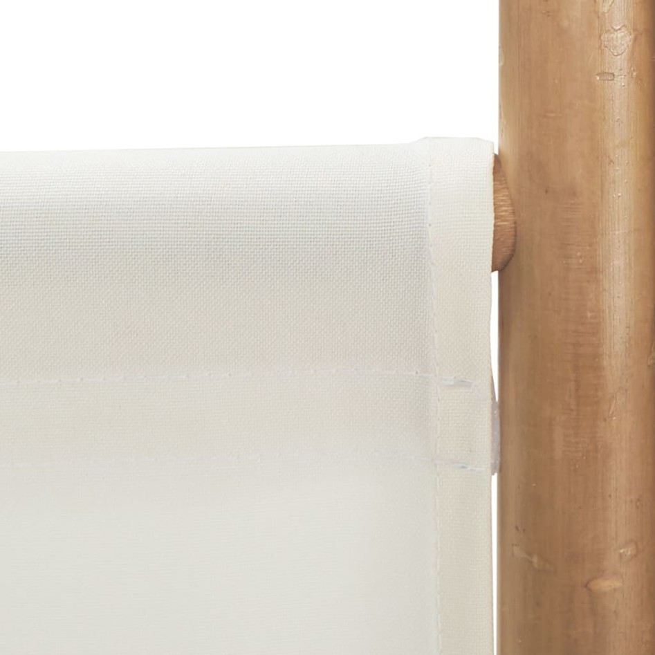 Biombo plegable de 5 paneles bambú y lona 200