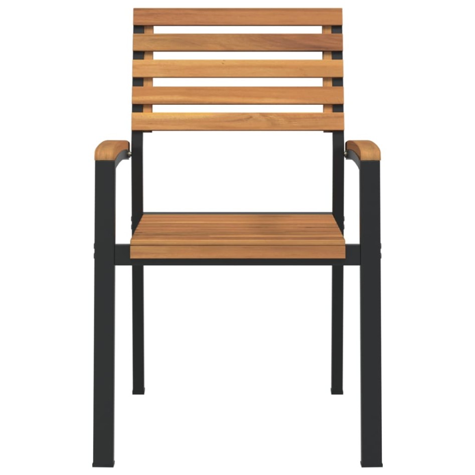 Sillas de jardín apilables 2 uds madera maciza acacia y