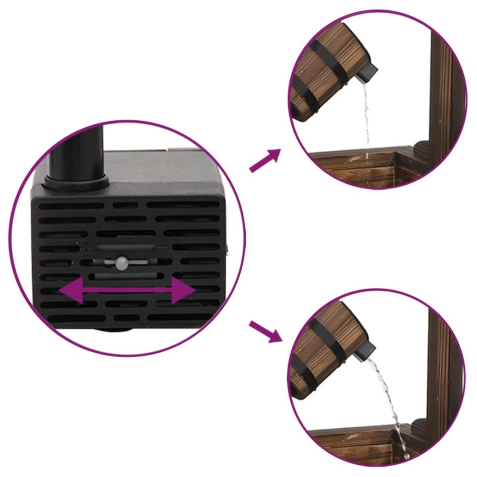 Fuente pozo de deseos con bomba madera de abeto 57x50x112