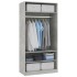 Armario de madera contrachapada gris hormigón 100x50x200