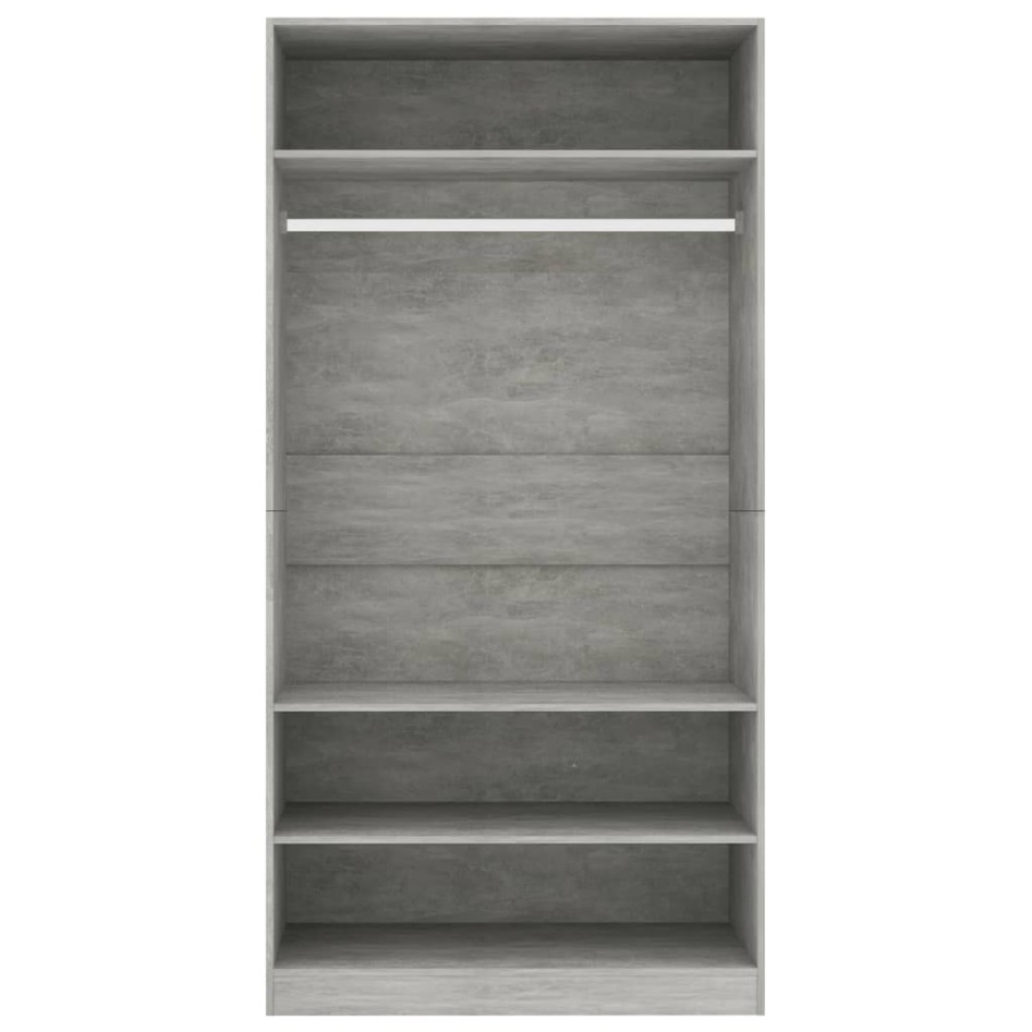 Armario de madera contrachapada gris hormigón 100x50x200