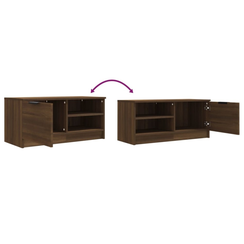Muebles para TV 2 uds contrachapado marrón roble 80x35x36,5