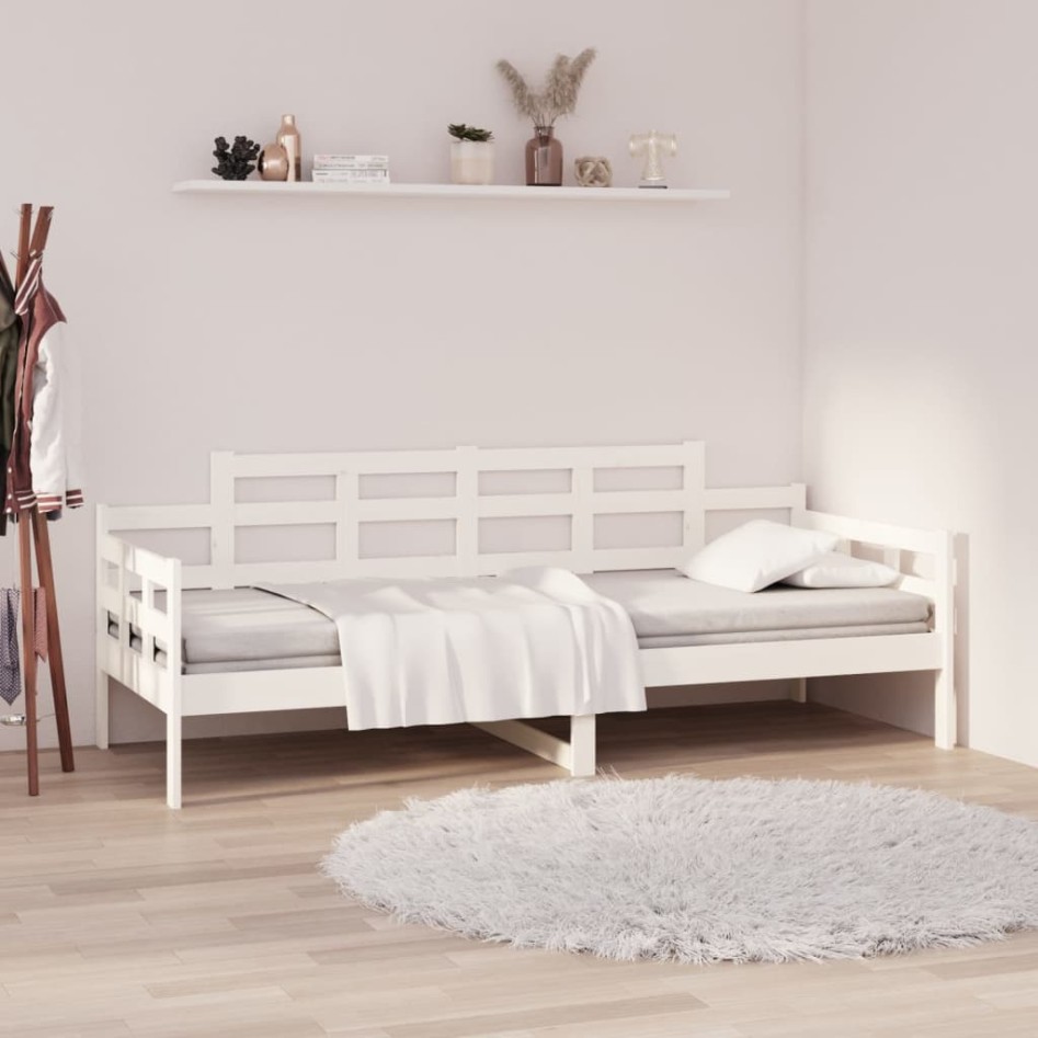 Sofá cama madera maciza de pino blanco 80x200