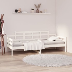 Sofá cama madera maciza de pino blanco 90x190