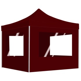 Carpa plegable profesional y paredes aluminio rojo tinto