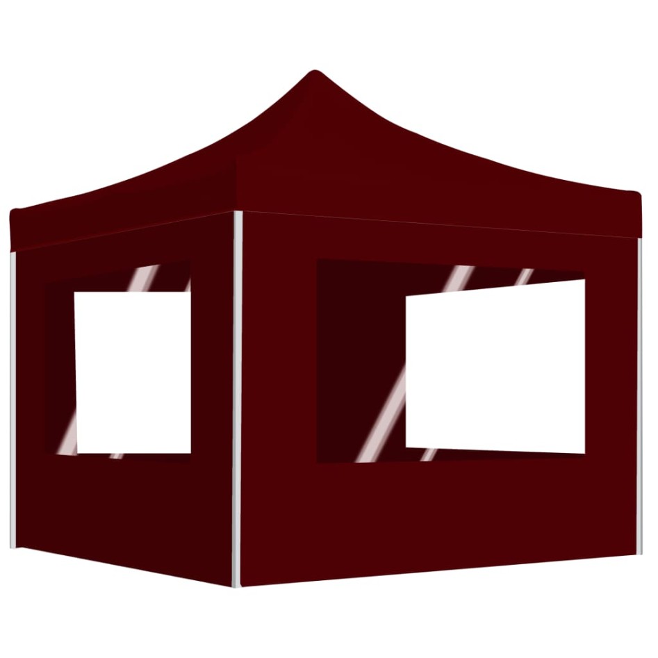 Carpa plegable profesional y paredes aluminio rojo tinto