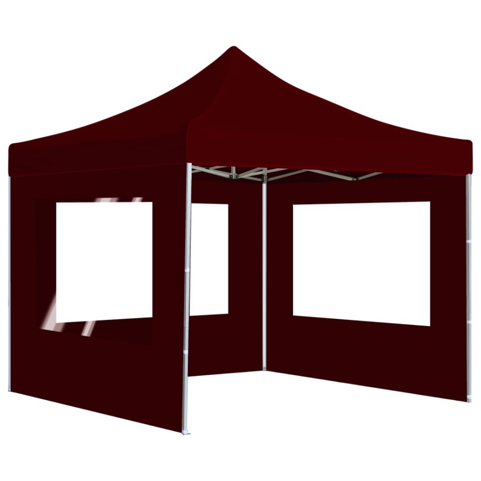 Carpa plegable profesional y paredes aluminio rojo tinto