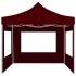Carpa plegable profesional y paredes aluminio rojo tinto