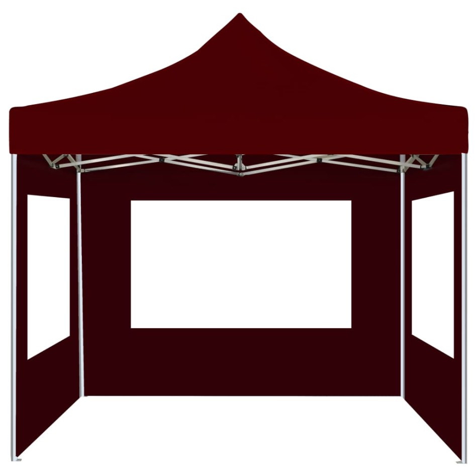 Carpa plegable profesional y paredes aluminio rojo tinto