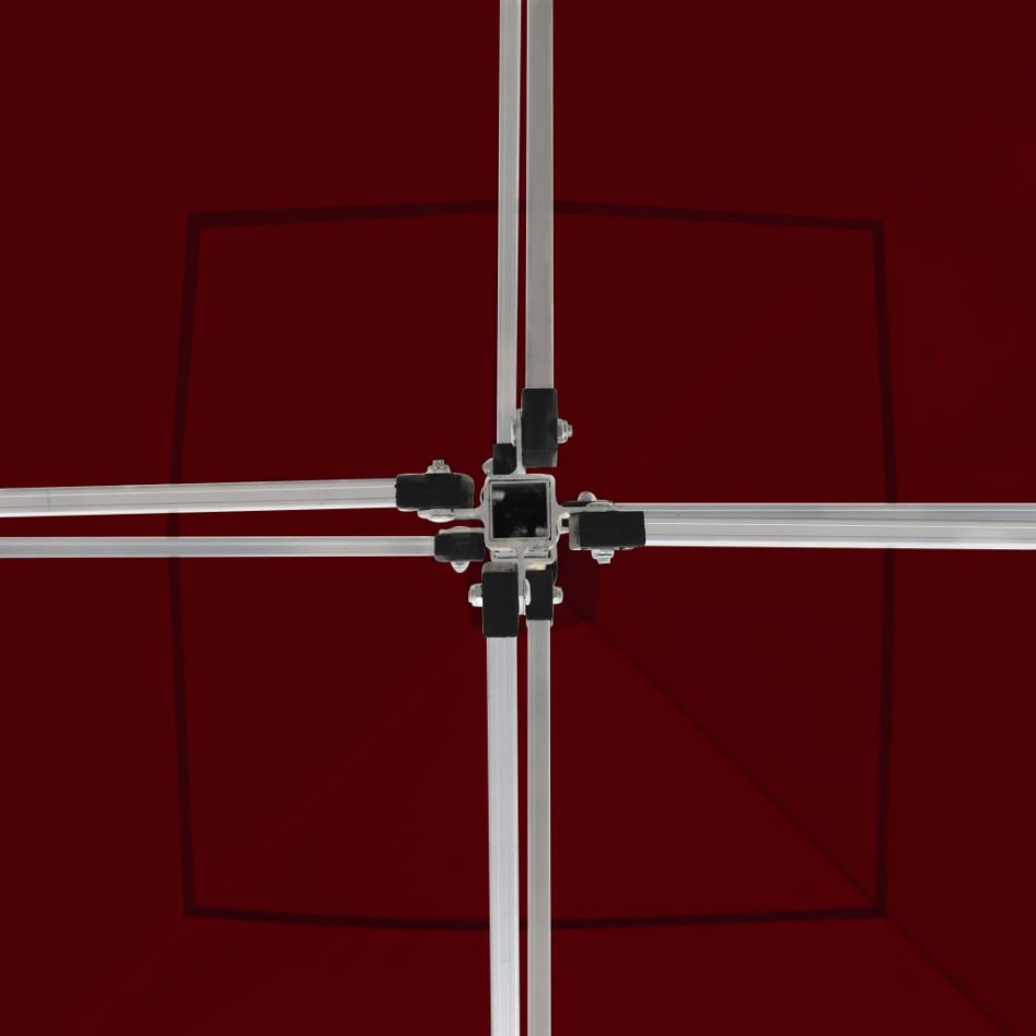 Carpa plegable profesional y paredes aluminio rojo tinto