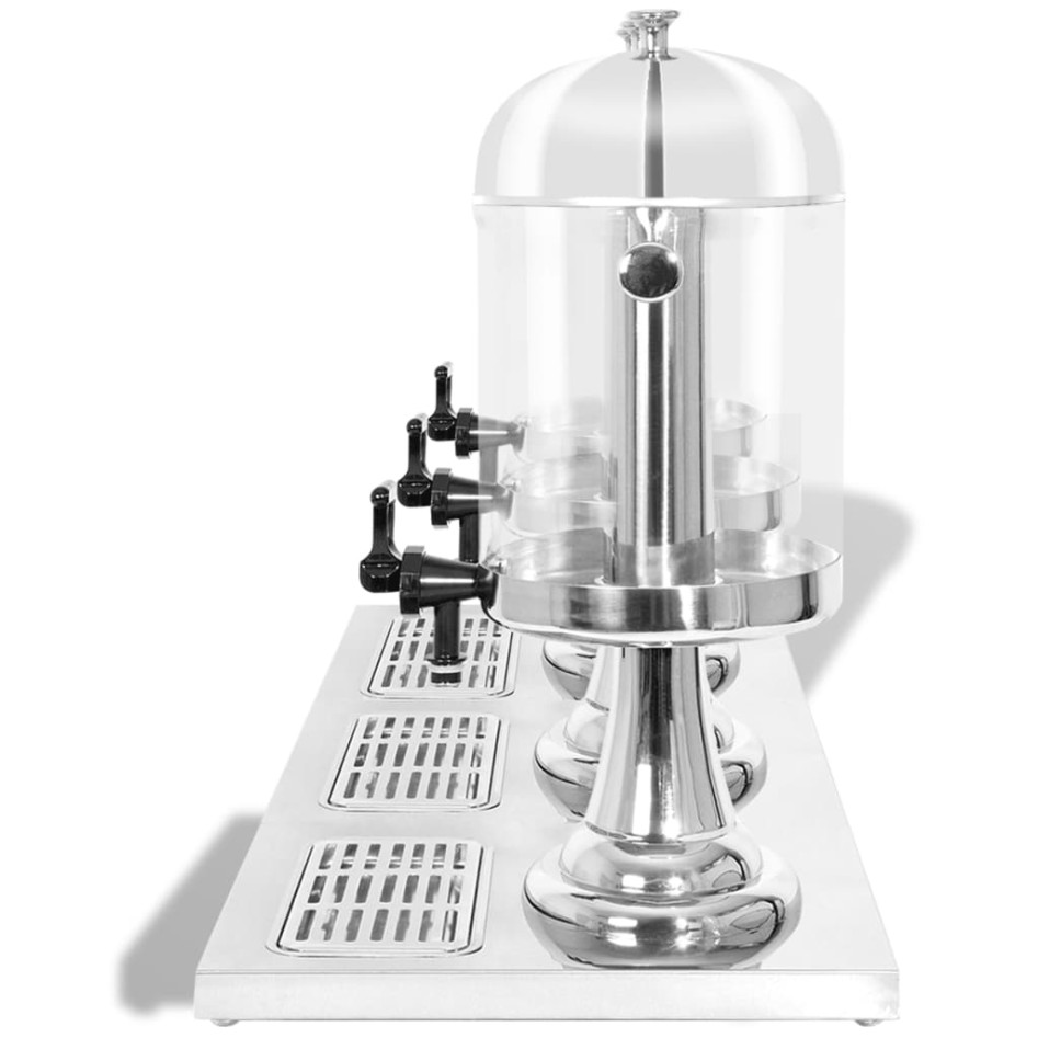 Dispensador de zumo triple acero inoxidable 3 x 8