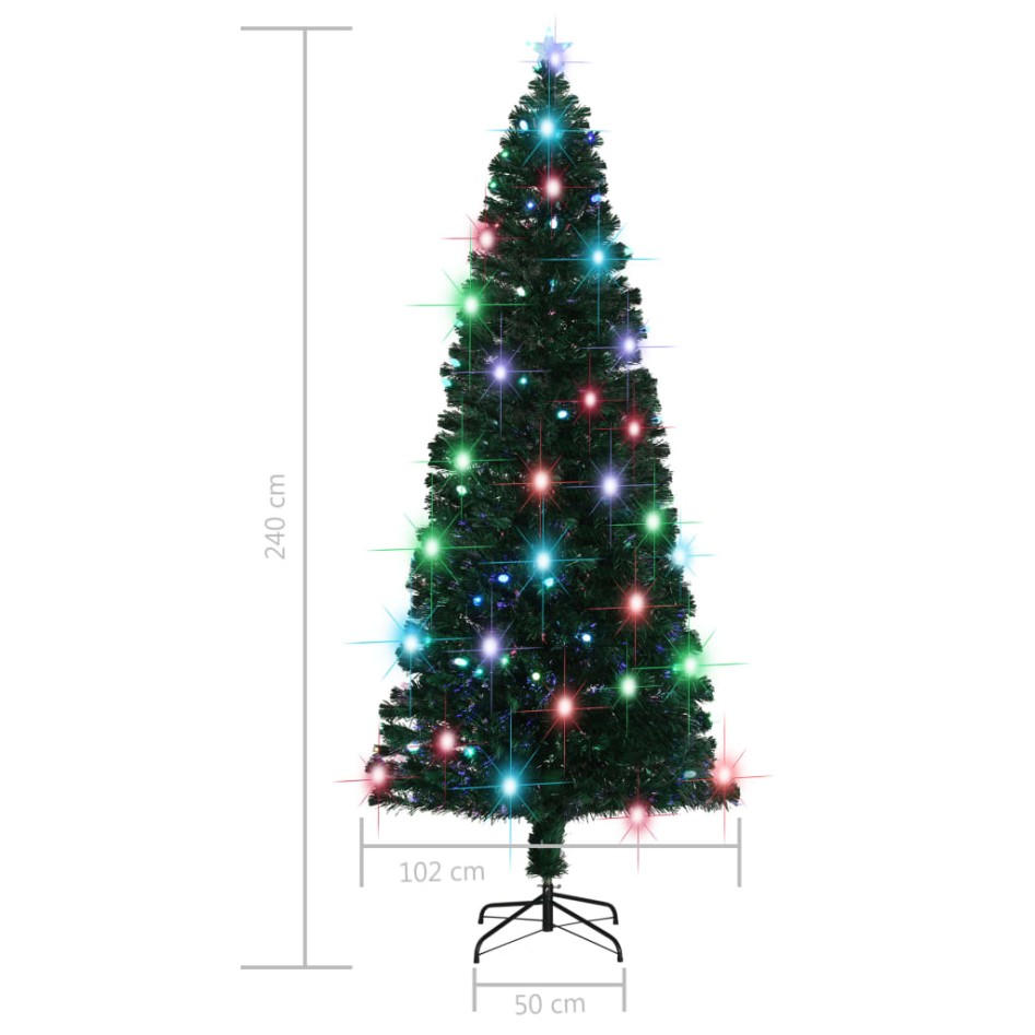 Árbol de Navidad con luces y soporte fibra óptica 240