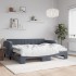 Sofá cama nido con colchón terciopelo gris oscuro 90x200