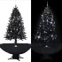 Árbol de Navidad con nieve y base de paraguas PVC negro 190