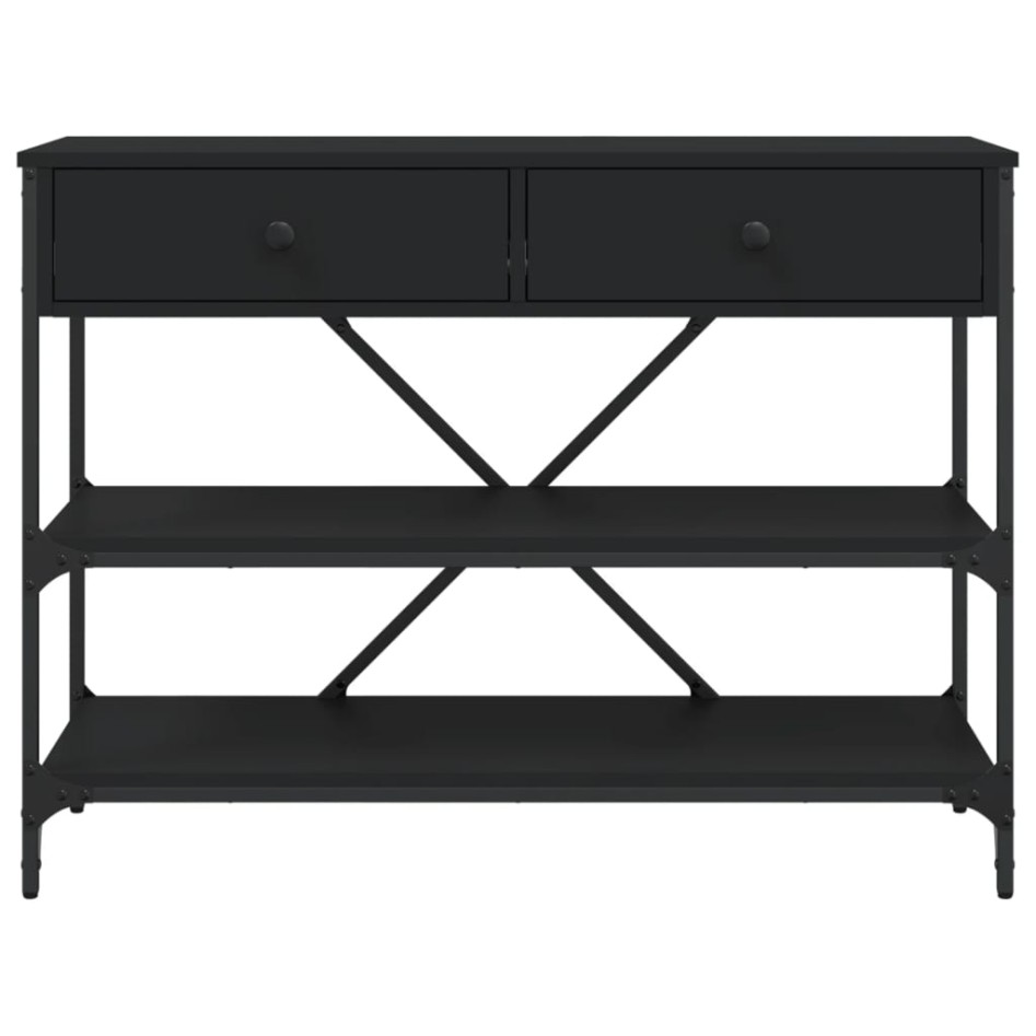 Mesa consola con cajones y estantes madera de ingeniería