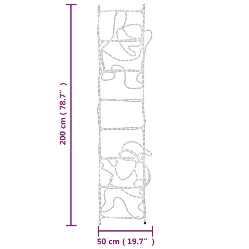 Figura plegable de Papá Noel en escalera con 552 LEDs 50x200