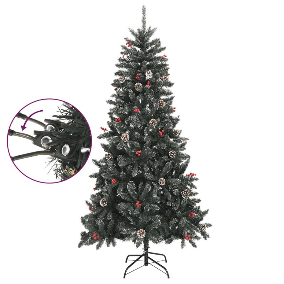 Árbol de Navidad artificial con soporte PVC verde 210