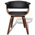 Silla de comedor de madera curvada y cuero