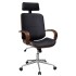Silla de oficina giratoria madera curvada y cuero