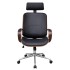 Silla de oficina giratoria madera curvada y cuero