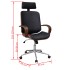 Silla de oficina giratoria madera curvada y cuero