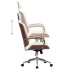Silla oficina con reposacabezas cuero sintético madera