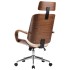 Silla oficina con reposacabezas cuero sintético madera