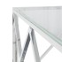 Mesa de centro acero inoxidable y vidrio 80x80x40