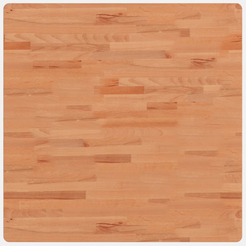 Tablero de mesa cuadrado de madera maciza de haya 80x80x2,5