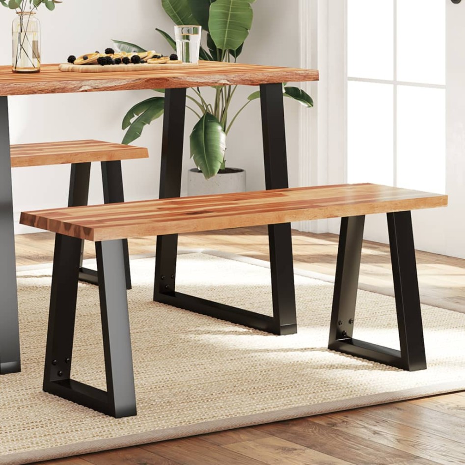 Banco con borde vivo madera maciza de acacia 110