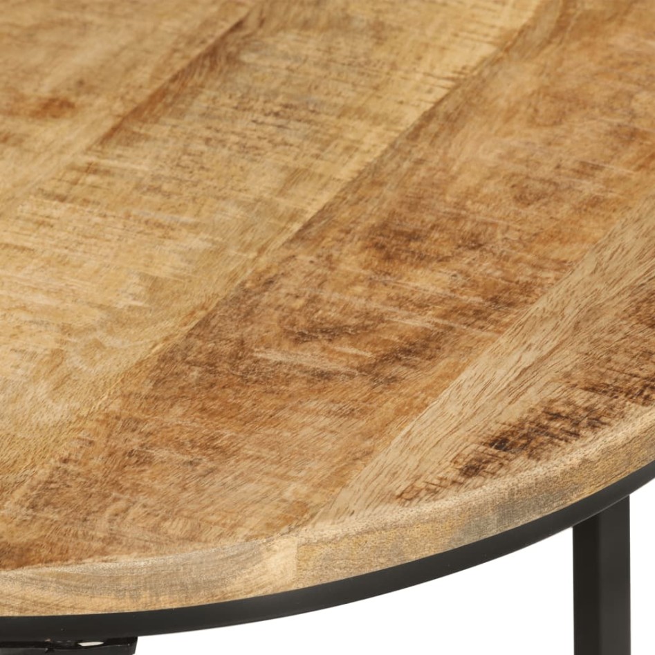 Mesas apilables 3 piezas madera maciza de mango