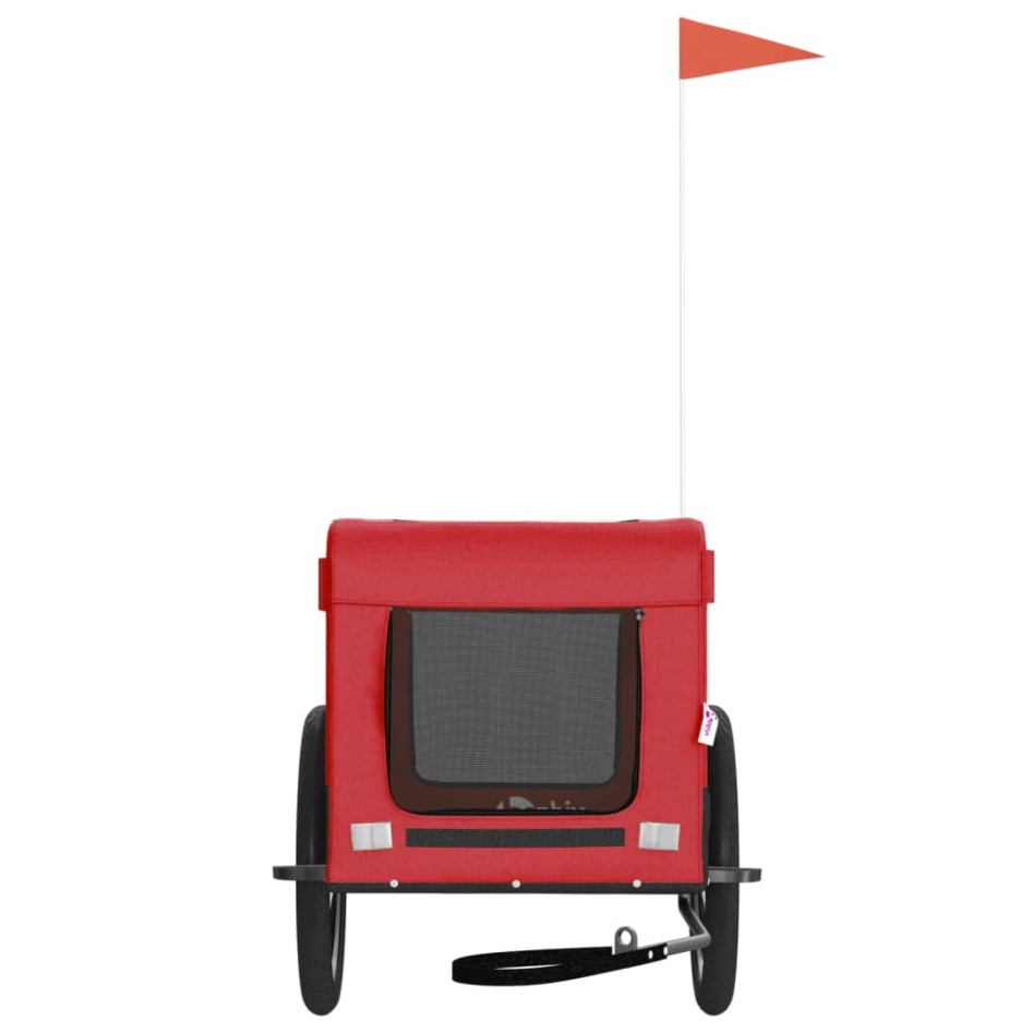 Remolque de bicicleta mascotas hierro tela Oxford rojo