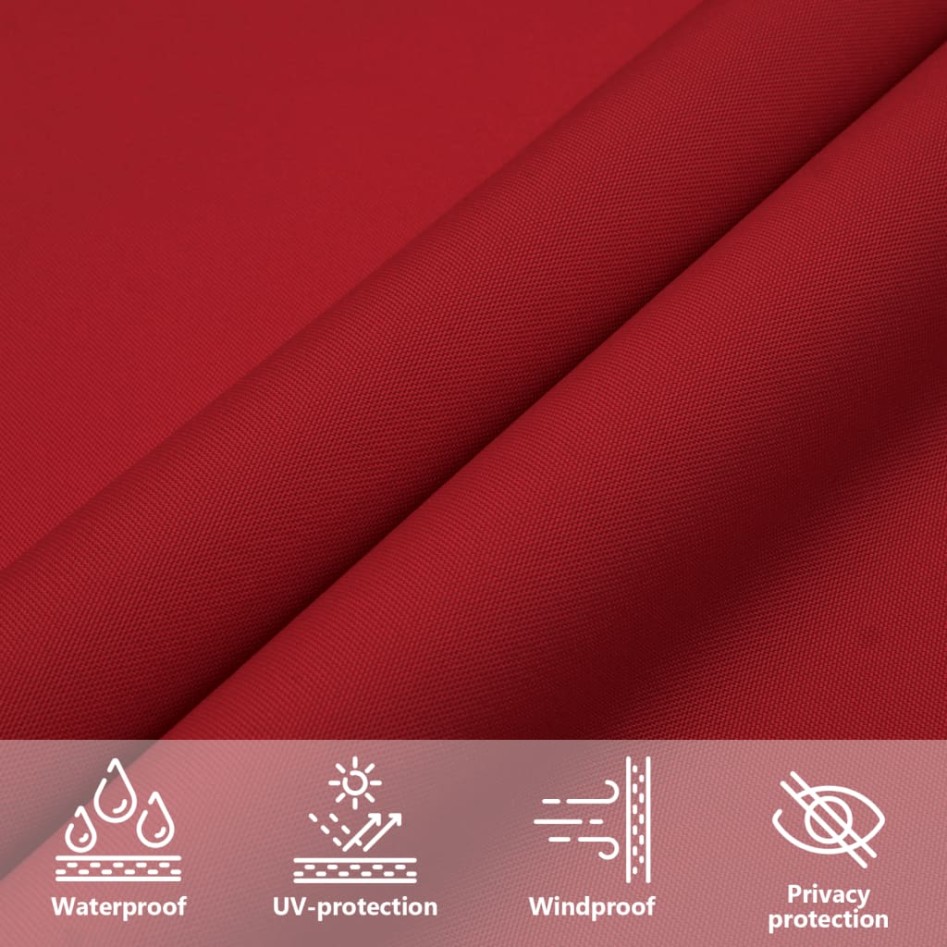 Toldo de vela cuadrado tela Oxford rojo 6x6