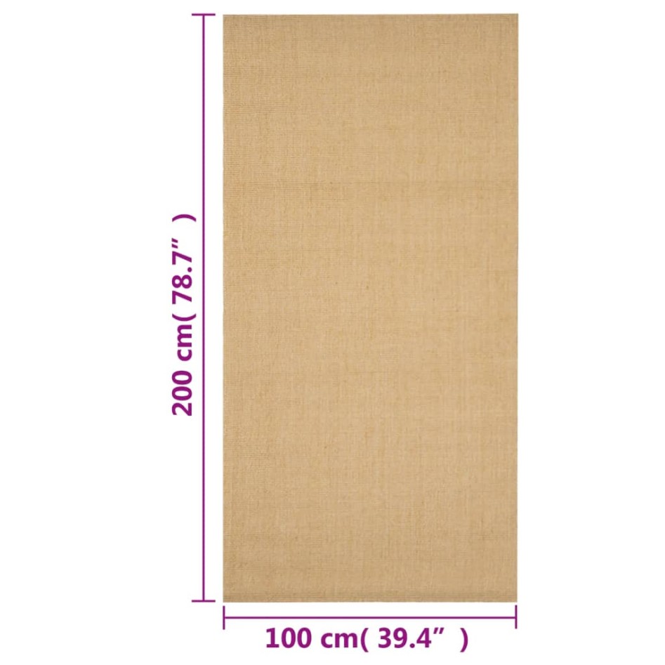 Alfombra de sisal natural 100x200