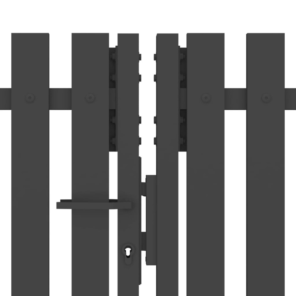 Puerta de valla del jardín de acero gris antracita 4x1,25