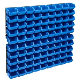 Kit de cajas de almacenaje 96 pzas paneles de pared azul