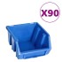 Kit de cajas de almacenaje 96 pzas paneles de pared azul