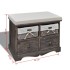 Banco de almacenaje de madera de Paulownia marrón 62x33x42