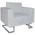 Sillón con patas cromadas cuero sintético