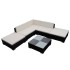 Set muebles de jardín y cojines 6 piezas ratán sintético