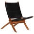Silla de relax plegable de cuero auténtico