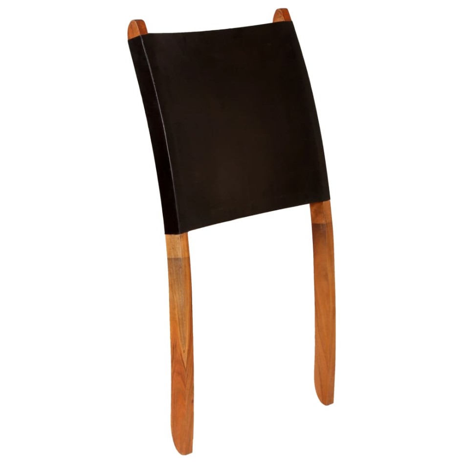 Silla de relax plegable de cuero auténtico