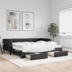 Sofá cama nido con cajones tela negro 90x190 cm