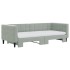 Sofá cama nido con colchón terciopelo gris claro 90x200