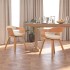 Sillas de comedor 2 uds madera curvada y cuero sintético